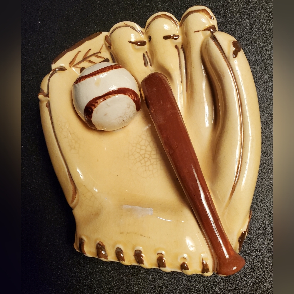 Vintage baseball ceramic dish